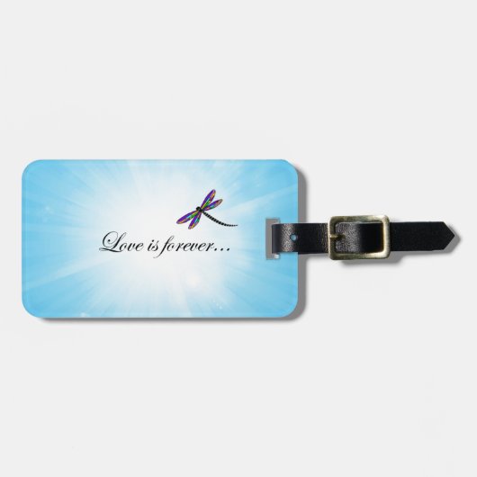 Dragonfly "LOVE is Forever" Bagagelabel (Voorkant horizontaal)