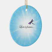 Dragonfly "LOVE is Forever" Keramisch Ornament (Rechts)