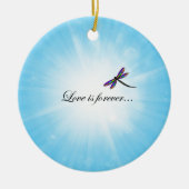 Dragonfly "LOVE is Forever" Keramisch Ornament (Voorkant)