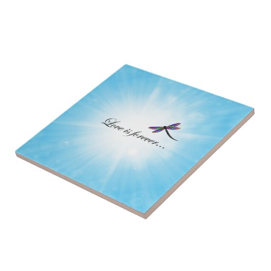 Dragonfly "LOVE is Forever" Tegeltje (Zijkant)