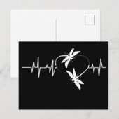 Dragonfly Lover Gift| Funny Dragonfly Heartbeat Briefkaart (Voorkant / Achterkant)