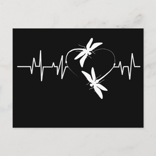 Dragonfly Lover Gift| Funny Dragonfly Heartbeat Briefkaart (Voorkant)
