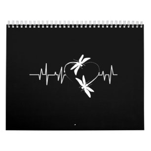 Dragonfly Lover Gift  Funny Dragonfly Heartbeat Kalender