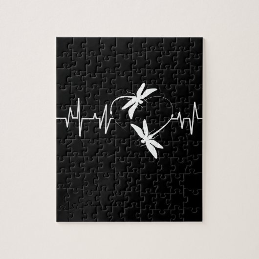 Dragonfly Lover Gift| Funny Dragonfly Heartbeat Legpuzzel (Verticaal)