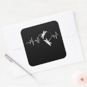 Dragonfly Lover Gift| Funny Dragonfly Heartbeat Vierkante Sticker (Envelop)