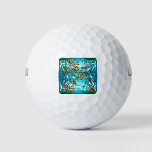 Dragonfly-luchtbellen Golfballen (Voorkant)