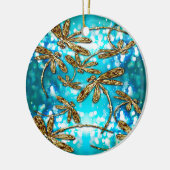 Dragonfly-luchtbellen Keramisch Ornament (Links)