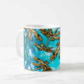 Dragonfly-luchtbellen Koffiemok (Voorkant links)