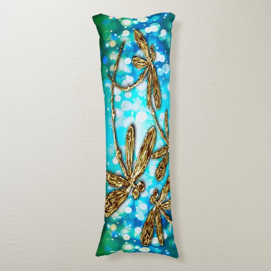 Dragonfly-luchtbellen Lichaamskussen (Voorkant Verticaal)