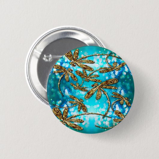 Dragonfly-luchtbellen Ronde Button 5,7 Cm (Voorkant /achterkant)