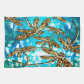 Dragonfly-luchtbellen Theedoek (Horizontaal)