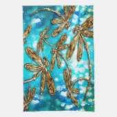Dragonfly-luchtbellen Theedoek (Verticaal)