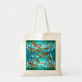 Dragonfly-luchtbellen Tote Bag