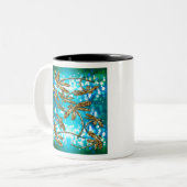 Dragonfly-luchtbellen Tweekleurige Koffiemok (Voorkant links)