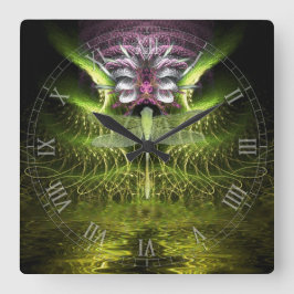 Dragonfly Magic Fractal Art Wall klok