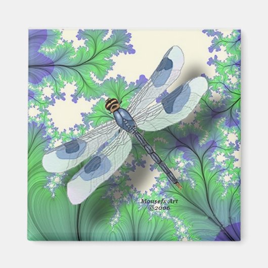 Dragonfly magneet (blauw) (Voorkant)