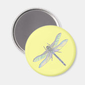 DRAGONFLY-magneet (geel) Magneet (Voorkant / Achterkant)