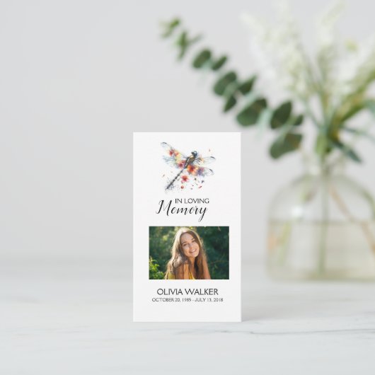 Dragonfly Memorial Gedicht Funeral Prayer Kaart (Staand voorkant)