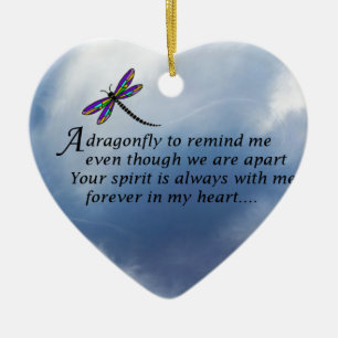Dragonfly Memorial Poem Keramisch Ornament