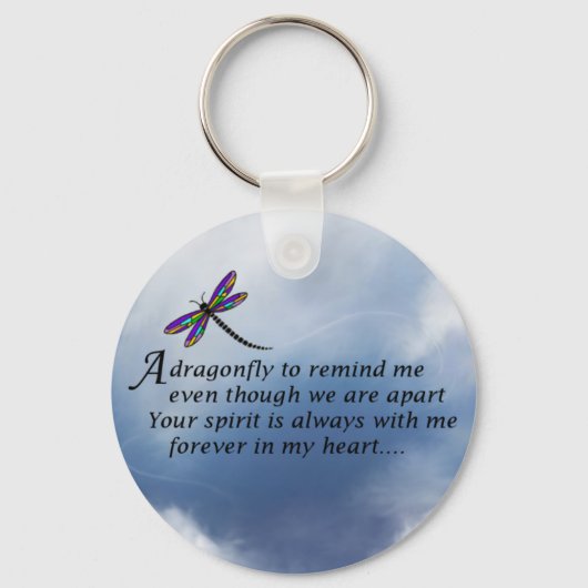 Dragonfly Memorial Poem Sleutelhanger (Voorkant)