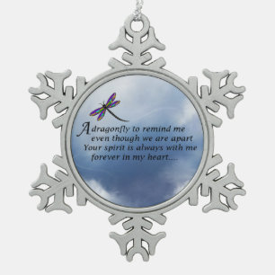 Dragonfly Memorial Poem Tin Sneeuwvlok Ornament