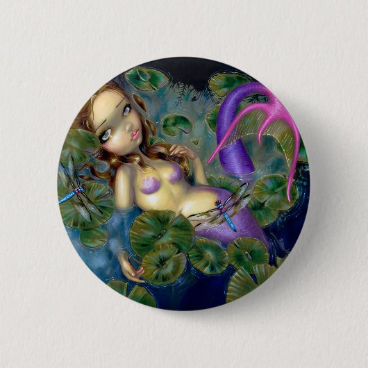 "Dragonfly Mermaid"-Button Ronde Button 5,7 Cm (Voorkant)