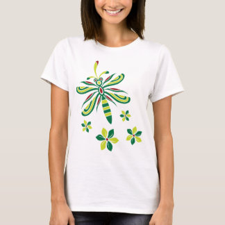 Dragonfly met bloemen V2 T-shirt