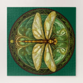  Dragonfly met Groene Bloemen Lijst Legpuzzel (Horizontaal)