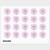 Dragonfly met harten ronde sticker (Vel)