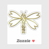 Dragonfly met kankerlinten sticker (Vel)