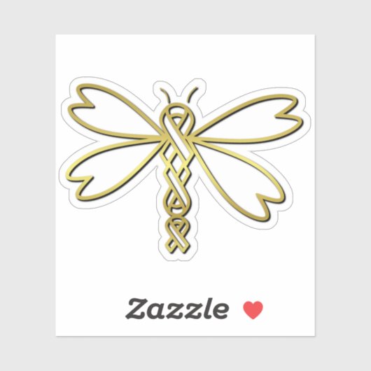 Dragonfly met kankerlinten sticker (Vel)