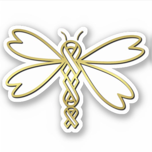 Dragonfly met kankerlinten sticker (Voorkant)