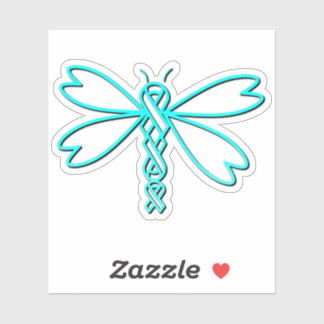 Dragonfly met kankerlinten sticker