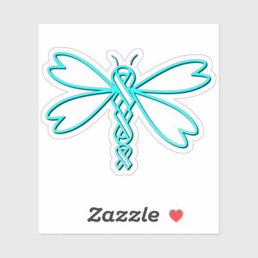 Dragonfly met kankerlinten sticker (Vel)