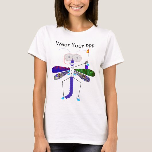 Dragonfly met persoonlijke beschermingsmiddelen t-shirt (Voorkant)
