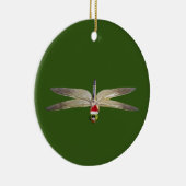 Dragonfly met Petten kerstmis Keramisch Ornament (Rechts)