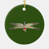 Dragonfly met Petten kerstmis Keramisch Ornament (Voorkant)