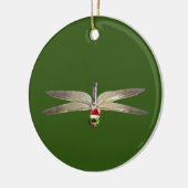 Dragonfly met Petten kerstmis Keramisch Ornament (Links)