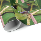 Dragonfly met witte bloemen cadeaupapier (Rol Hoek)