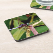 Dragonfly met witte bloemen drankjes onderzetter (Linkerzijde)