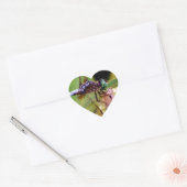 Dragonfly met witte bloemen hart sticker (Envelop)