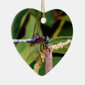 Dragonfly met witte bloemen keramisch ornament (Rechts)