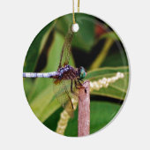 Dragonfly met witte bloemen keramisch ornament (Links)