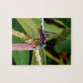 Dragonfly met witte bloemen legpuzzel (Horizontaal)