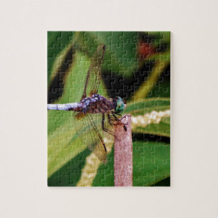 Dragonfly met witte bloemen legpuzzel