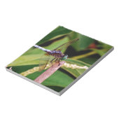 Dragonfly met witte bloemen notitieblok (Linkerzijde)