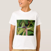 Dragonfly met witte bloemen t-shirt (Voorkant)