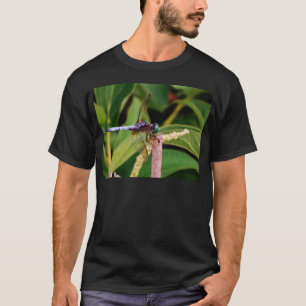Dragonfly met witte bloemen t-shirt