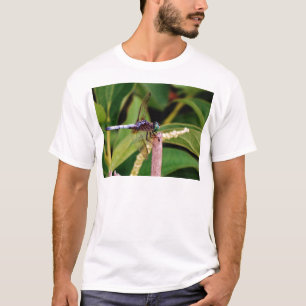 Dragonfly met witte bloemen t-shirt