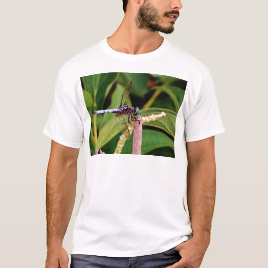 Dragonfly met witte bloemen t-shirt (Voorkant)